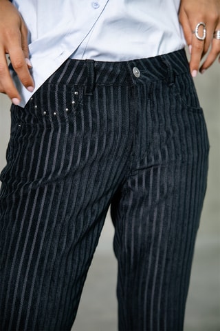 Pantalon slim 7/8 en velours Sophy Norwich - Noir