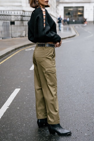 Pantalon cargo 7/8 taille haute Phoebe Smart - Vert foncé