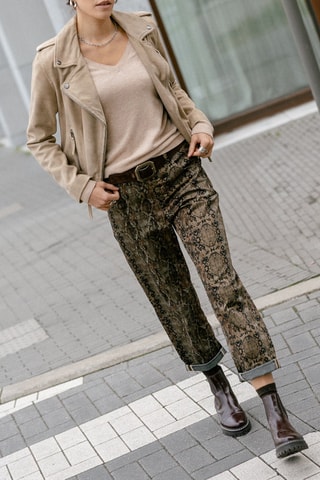 Pantalon boyfriend 7/8 taille haute Sloane - Noir