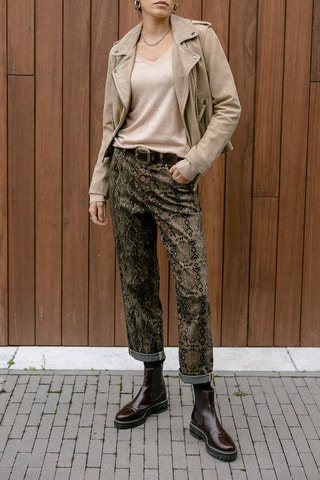 Pantalon boyfriend 7/8 taille haute Sloane - Noir