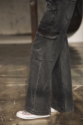 Jean cargo en coton biologique Moxie - Noir
