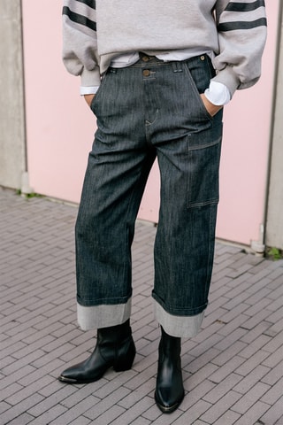 Jean droit 7/8 taille haute Charly - Bleu