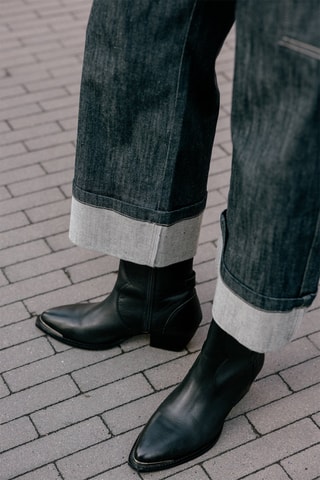 Jean droit 7/8 taille haute Charly - Bleu