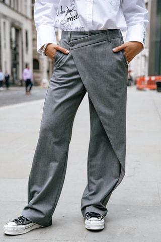 Pantalon taille haute Cassie Evenos - Gris