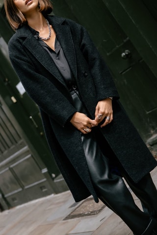 Manteau en laine Millie - Noir