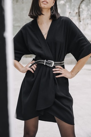 Robe courte Roza Plain Color - Noir