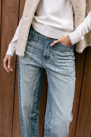 Jean boyfriend 7/8 Edita Denim - Bleu clair