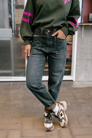 Jean boyfriend 7/8 Edita Denim - Bleu