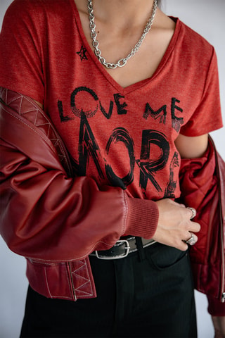 T-shirt droit Tarissa - Rouge