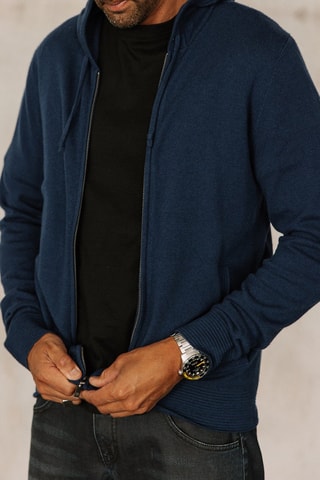 Gilet en laine à capuche Lyam - Bleu