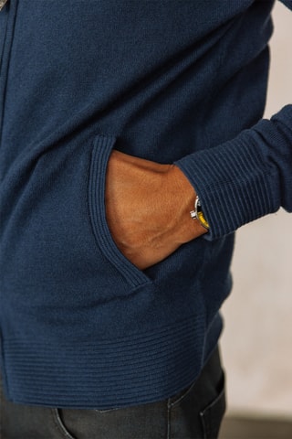 Gilet en laine à capuche Lyam - Bleu