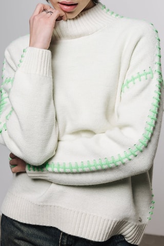 Pull en laine et alpaga Paley - Blanc