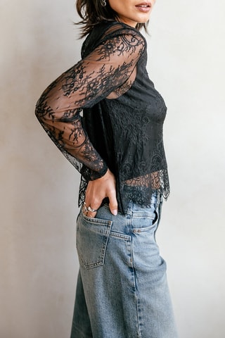 Blouse en dentelle Timotea - Noir