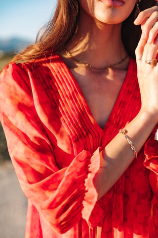 Robe Juna Blurred Flowers - Orange