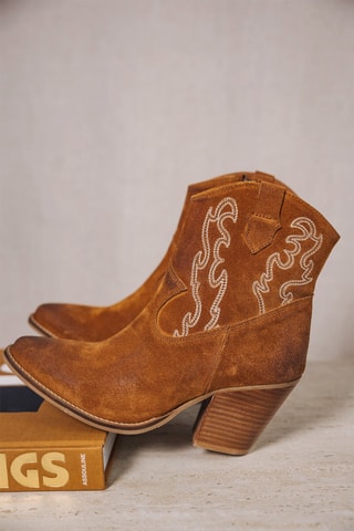 Bottines en cuir - Marron