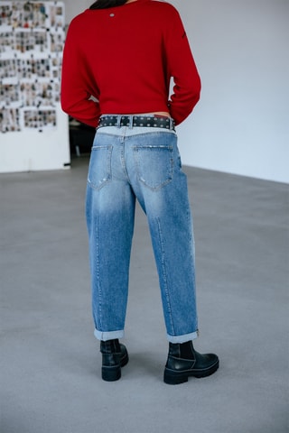 Jean boyfriend 7/8 Maeva - Bleu