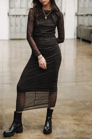 Robe Rasmina Blurry Zebra - Marron et noir