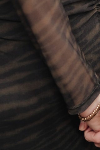 Robe Rasmina Blurry Zebra - Marron et noir