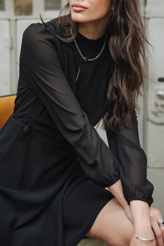 Robe cache-cœur Reline Plain - Noir