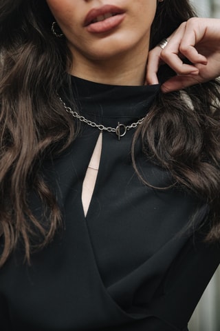 Robe cache-cœur Reline Plain - Noir