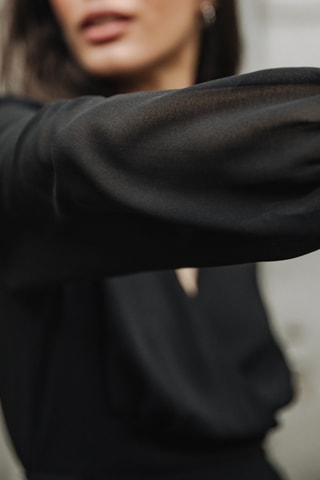 Robe cache-cœur Reline Plain - Noir