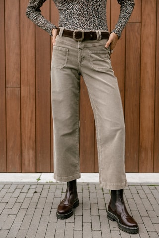 Jean flare 7/8 taille haute Alice - Camel