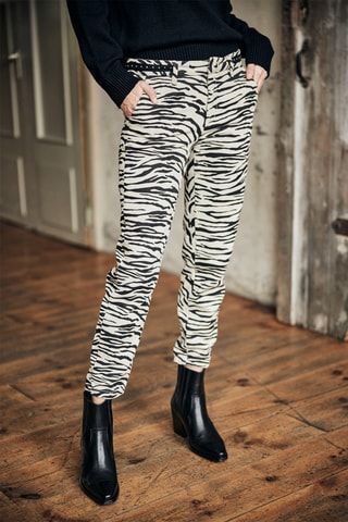 Pantalon slim Claudia Kumba - Blanc et noir