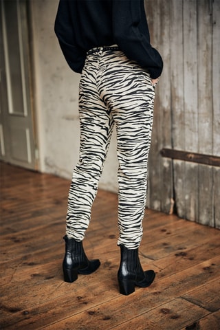 Pantalon slim Claudia Kumba - Blanc et noir