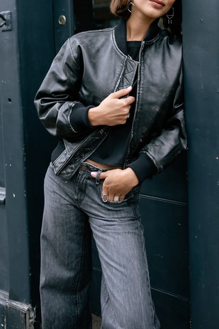 Bomber en cuir Vlad - Noir