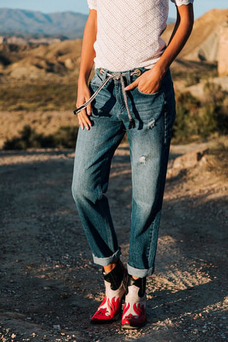 Jean boyfriend 7/8 Jannet - Bleu