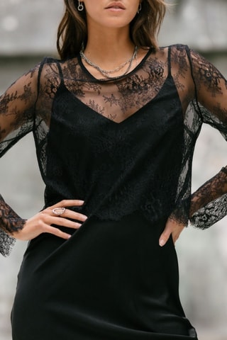 Robe courte Ritania Lace - Noir