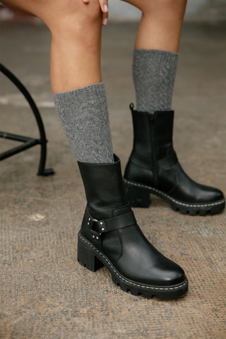Bottines en cuir Jiolina - Noir