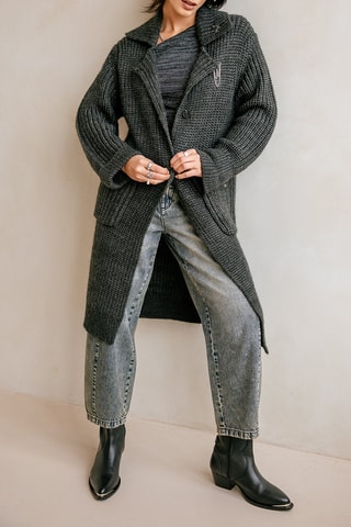 Gilet long en laine Cordie - Gris foncé