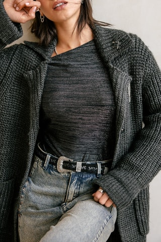 Gilet long en laine Cordie - Gris foncé