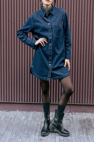 Robe chemise en jean Restine - Bleu