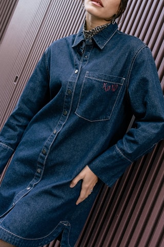Robe chemise en jean Restine - Bleu