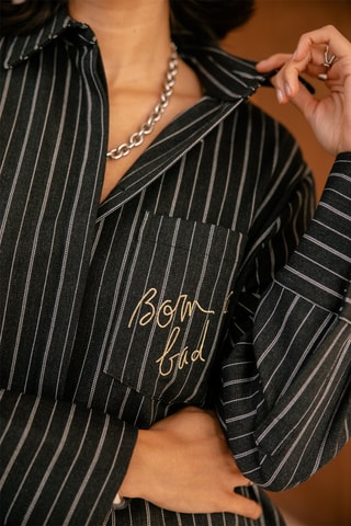 Robe chemise en jean Restine - Noir