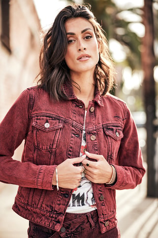 Veste en jean Maisy Denim - Rouge
