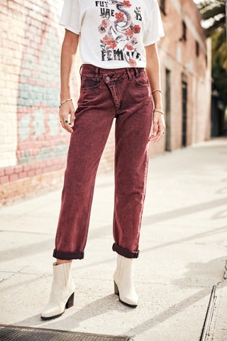 Jean droit Harper Denim - Rouge
