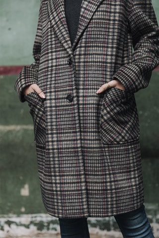 Manteau Mabella Check - Noir