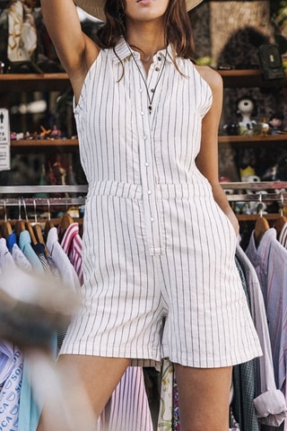 Combishort en lin Aryel Monterey - Blanc