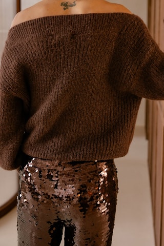 Pantalon taille haute Roma - Marron