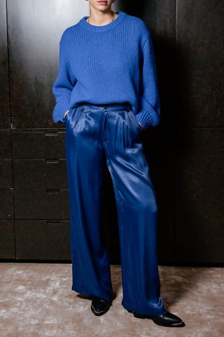 Pantalon flare taille haute Alison - Bleu