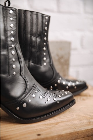 Bottines en cuir Teresa Pine Studs - Noir