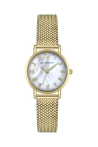 Stalen en Parelmoeren Quartz Horloge - Emily Westwood