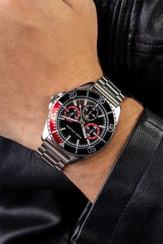 Stalen Quartz Horloge - Zilverkleurig en Zwart