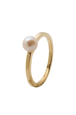 Ring - Doublé Geelgoud en Cultivéparels