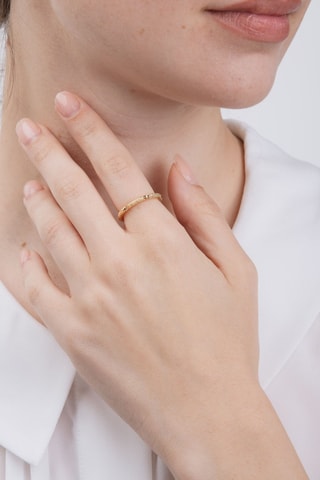 Ring - Zilver Doublé Geelgoud en zirkonia