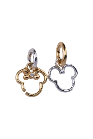 2 bedeltjes Mickey en Minnie Disney Zilver en Doublé Geelgoud