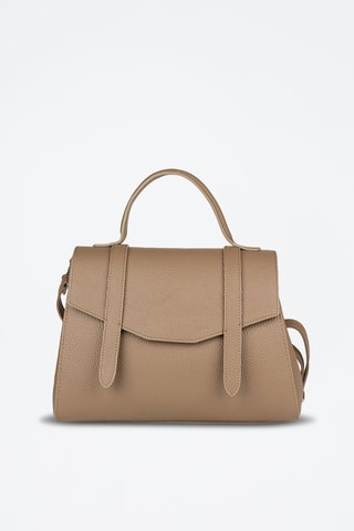 Kalfsleren Handtas Taupe